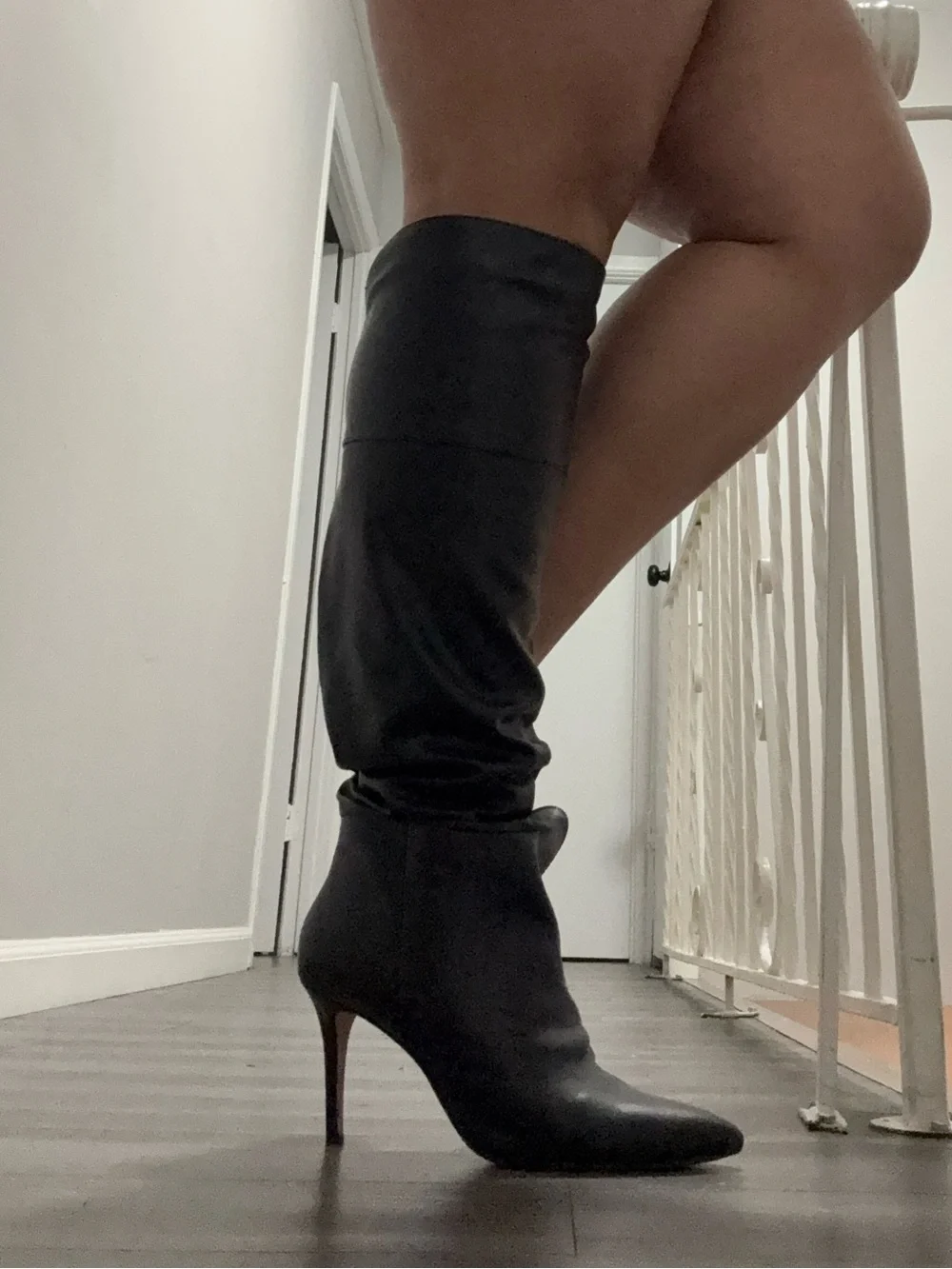 Dream Pairs Black Over-The-Knee Pointed Toe Stiletto Boot